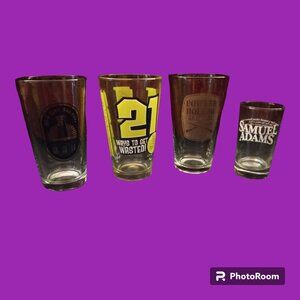 4 Beer Glasses - Various Beer Brands